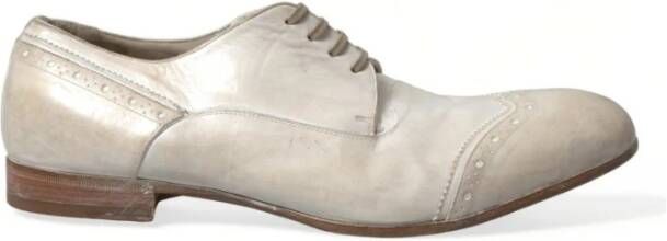 Dolce & Gabbana Wit leren Brogue nette schoenen White Heren
