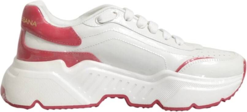Dolce & Gabbana Wit Roze Daymaster Lage Top Sneakers