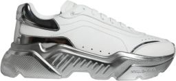 Dolce & Gabbana Wit Zilver Lage Top Sneakers Rubberen Zool