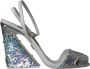 Dolce & Gabbana Wit Zilver Pailletten Enkelband Sandalen Multicolor Dames - Thumbnail 7