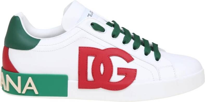 Dolce & Gabbana Wit Rood Portofino Sneakers Multicolor Heren