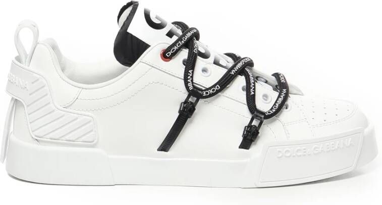 Dolce & Gabbana Witte Barok Sneakers met Buisvormige Veters