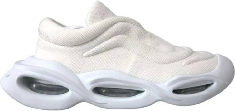 Dolce & Gabbana Witte Canvas Veterschoenen met Luchtkussen Zool