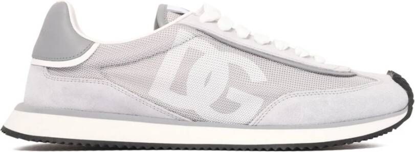Dolce & Gabbana Lage sneakers met suède inzetstukken Gray Heren
