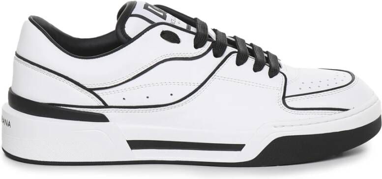 Dolce & Gabbana Nieuwe Roma Sneakers Leer Zwart Wit White Heren