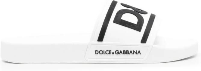 Dolce & Gabbana Witte Sandalen Gomma Pool Slides White Heren