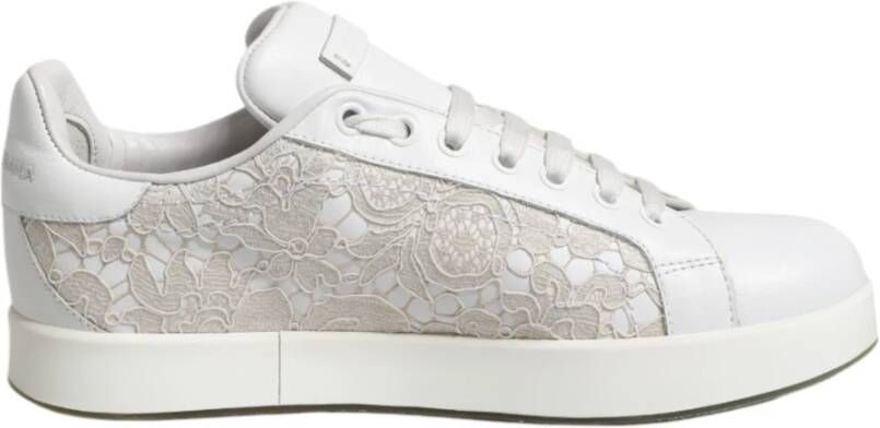 Dolce & Gabbana Witte Kant Lage Top Sneaker Schoenen