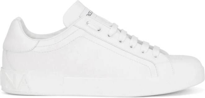 Dolce & Gabbana Witte lage leren sneakers White Heren
