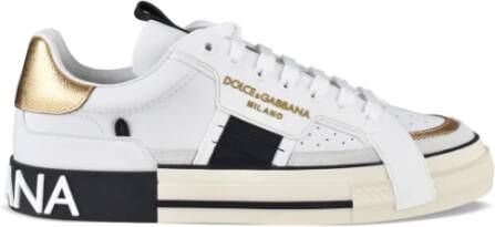 Dolce & Gabbana Witte Leren Custom Sneakers White Heren
