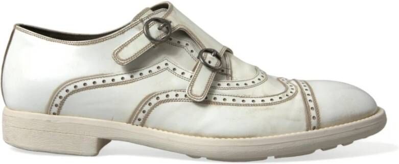 Dolce & Gabbana Witte Leren Derby Schoenen White Heren