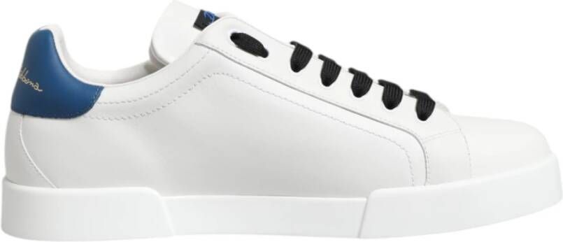 Dolce & Gabbana Witte Leren DG Logo Lage Sneakers