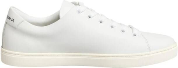 Dolce & Gabbana Witte Leren Heart Patch Sneakers