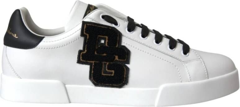 Dolce & Gabbana Witte Leren Lage Sneakers