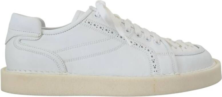 Dolce & Gabbana Witte Leren Lage Sneakers