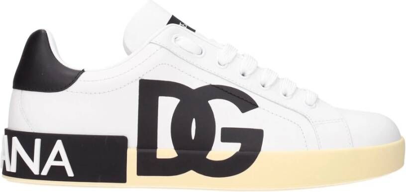 Dolce & Gabbana Portofino sneakers met logo-print White Heren