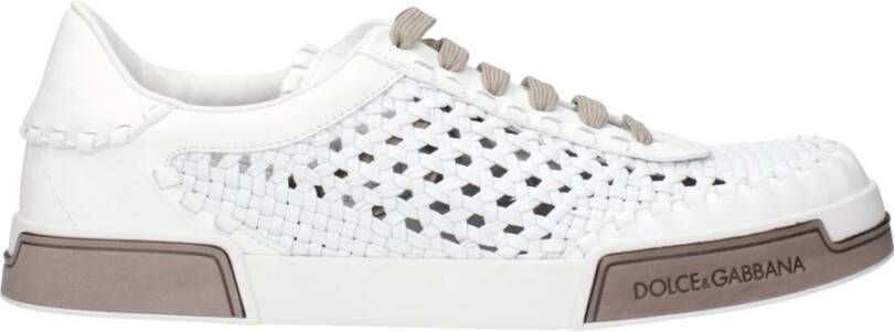 Dolce & Gabbana Witte Leren Lage Sneakers