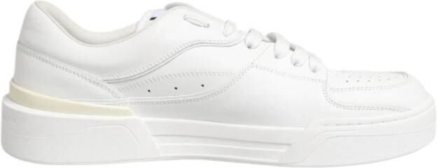 Dolce & Gabbana Witte Leren Lage Sneakers met Logo