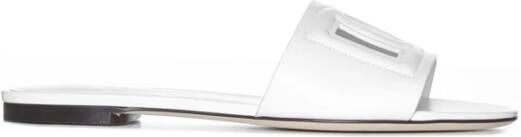 Dolce & Gabbana Ronde Neus Slides van Kalfsleer White Dames