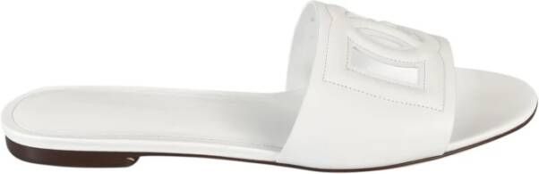 Dolce & Gabbana Witte platte schoenen met DG-logo White Dames