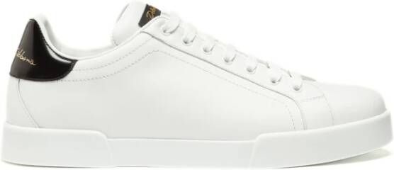 Dolce & Gabbana Witte Leren Portofino Sneakers Mannen