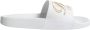 Dolce & Gabbana Witte Leren Slides Strand Sandalen - Thumbnail 1