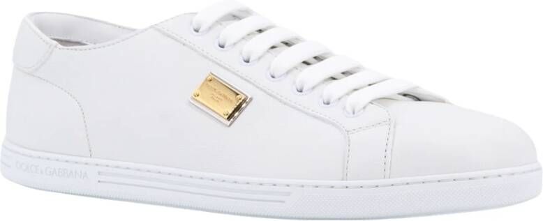 Dolce & Gabbana Witte Leren Sneakers Aw23 White Heren