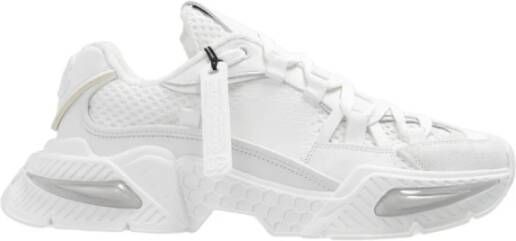 Dolce & Gabbana Witte nylon sneakers met leren en suède details White Dames