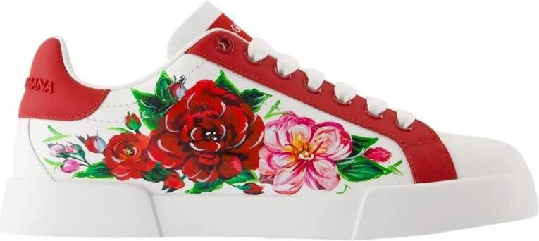 Dolce & Gabbana Witte Leren Sneakers Strobel Stijl
