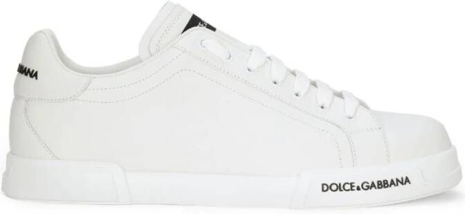 Dolce & Gabbana Witte Logo Patch Lage Sneakers