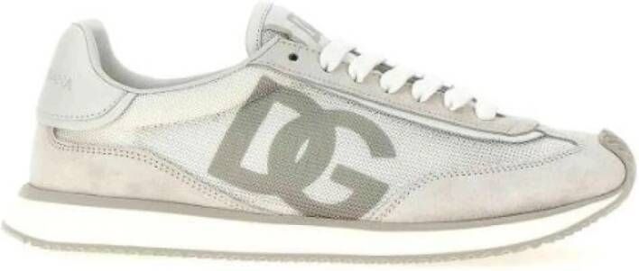 Dolce & Gabbana Witte Mesh Platte Schoenen