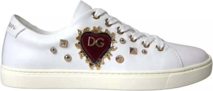 Dolce & Gabbana Witte Portofino Sacred Heart Sneakers Dames Schoenen
