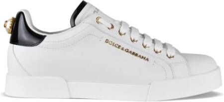 Dolce & Gabbana Witte Portofino Sneakers van leer White Dames