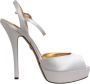 Dolce & Gabbana Witte Satijnen Plateauhakken Sandalen - Thumbnail 1