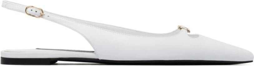 Dolce & Gabbana Puntige Neus Slingback Pumps met Uitgesneden Detail White Dames