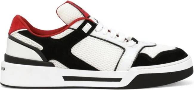 Dolce & Gabbana Witte Mesh Sneakers met Suède Inzetstukken Multicolor Heren