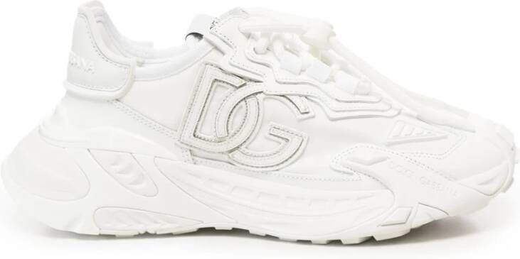 Dolce & Gabbana Witte Sneakers met Vetersluiting