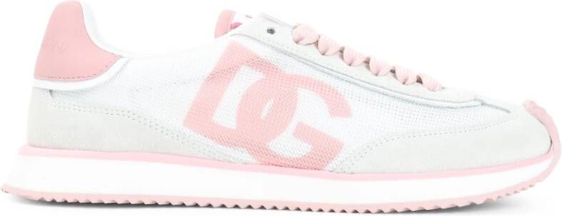 Dolce & Gabbana Witte Sneakers Versterkte Neus Veters Multicolor Dames