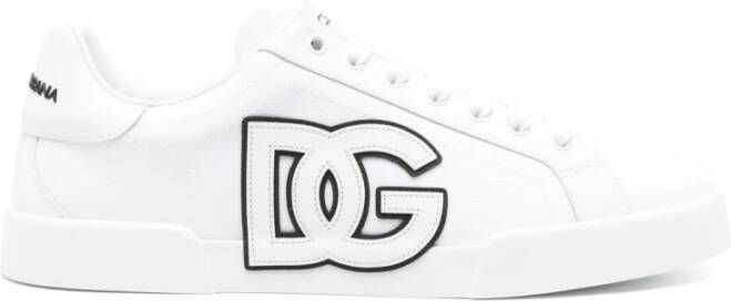 Dolce & Gabbana Witte Sneakers Veters Ronde Neus