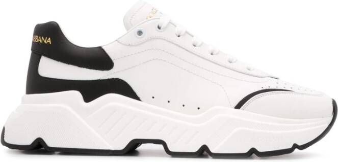 Dolce & Gabbana Witte Sneakers Lichtgewicht Ronde Neus Vetersluiting White Heren