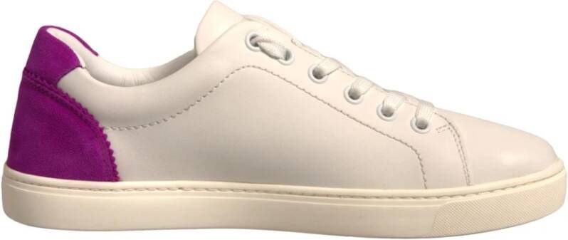 Dolce & Gabbana Witte Suède Leren Lage Sneakers