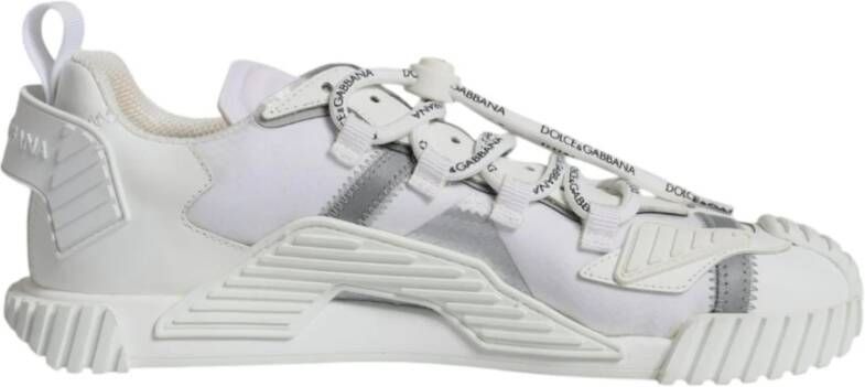 Dolce & Gabbana Witte Veterschoenen met Lage Top