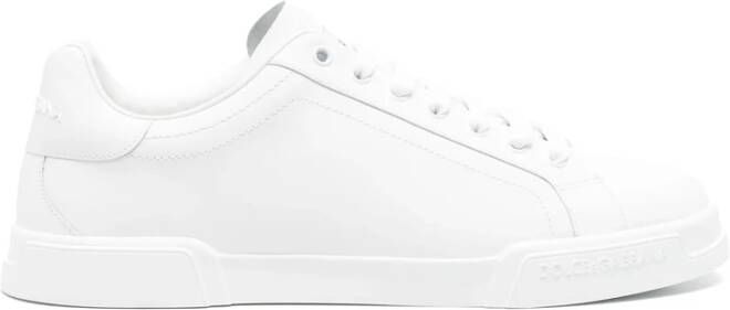Dolce & Gabbana Witte Vetersneaker met Logopatch
