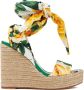 Dolce & Gabbana Witte Zijden Sleehak Sandalen Multicolor Dames - Thumbnail 1