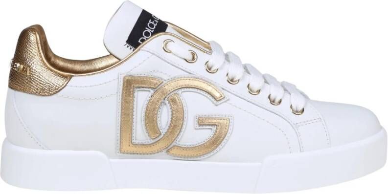 Dolce & Gabbana Witte Gouden Sneakers Ss25