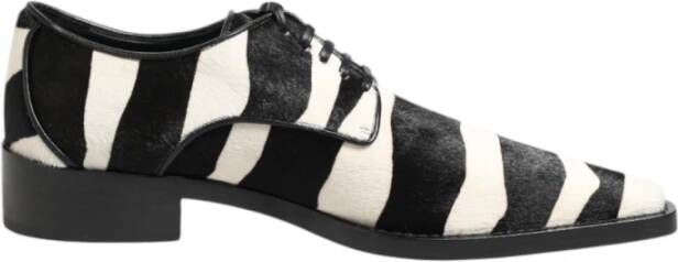 Dolce & Gabbana Zebra Pony Fur Leren Derby Schoenen - Foto 5