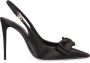 Dolce & Gabbana Zijden slingback pumps met strikdetail Black Dames - Thumbnail 7