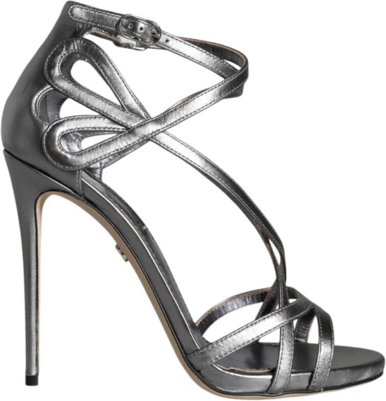 Dolce & Gabbana Zilveren Enkelband Hakken Sandalen