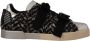 Dolce & Gabbana Zilveren Leren Bruine Katoenen Lage Sneakers - Thumbnail 1