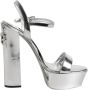 Dolce & Gabbana Zilveren Leren Plateau Sandalen - Thumbnail 1