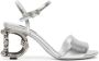 Dolce & Gabbana Zilveren leren hakken sandalen met logo Gray Dames - Thumbnail 5